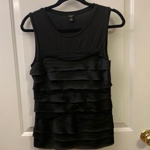 Black Ann Taylor ruffled tank top
